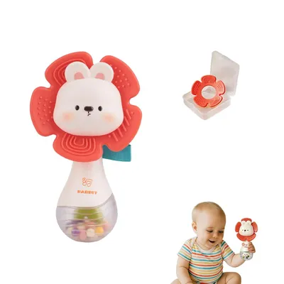 Produktbild von Baby Rassel Spielzeug - Sensorik Rassel Spielzeug mit Beißring, Baby Spielzeug ab 3 Monate, Baby Toys für HöRentwicklung, ZäHneentwicklung und Greifli