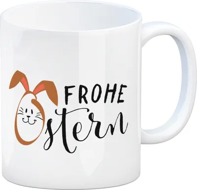 Produktbild von Frohe Ostern Kaffeebecher mit niedlichem Osterhasen