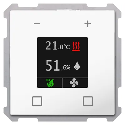 Produktbild von MDT Raumtemperaturregler Smart 63 mit Farbdisplay Studioweiß glänzend