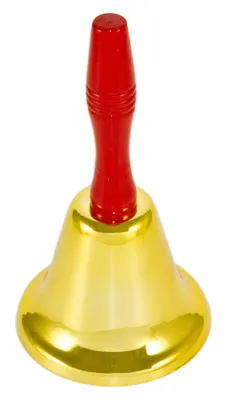 Produktbild von Weihnachtsmann Glocke 18 cm - Gold mit rotem Griff