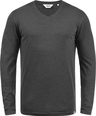 Produktbild von SOLID SDBeda Herren Longsleeve Langarmshirt Shirt mit V-Ausschnitt Baumwollmischung Regular fit