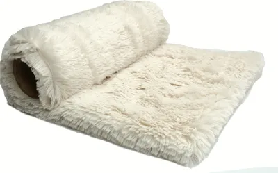 Produktbild von Gestrickte Minky Haar, Zottelig, Shaggy (18 mm) Sahne 50x160 cm