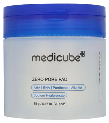 Produktbild von Medicube Zero Pore Pad 2.0 – Sanfte Exfoliation und intensive Porenpflege für glatte, klare Haut – Mit AHA, BHA und natürlichen Pflanzenextrakten – 70 Pads