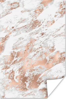 Produktbild von MuchoWow® Poster Marmor - Gold - Weiß 80x120 cm - Papierdruck