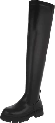 Produktbild von Ital-Design Damen Stiefel Overknees Flache Stiefel  Lederoptik Plateaustiefel 90515069 Schwarz Gr.  38