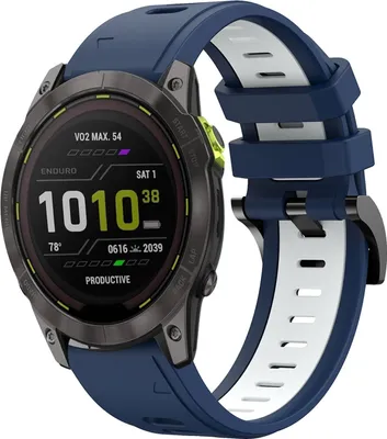 Obrázek produktu pro Pro Garmin Enduro 3 Dvoubarevný sportovní silikonový řemínek 26mm Dark Blue / White