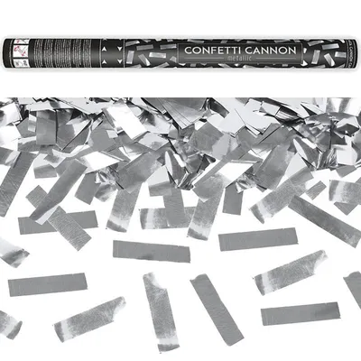 Obrázek produktu pro PartyDeco TUKM60-018, Dělo na konfety, Stříbrná, 1 barva/barev, 600 mm, 1 kusů