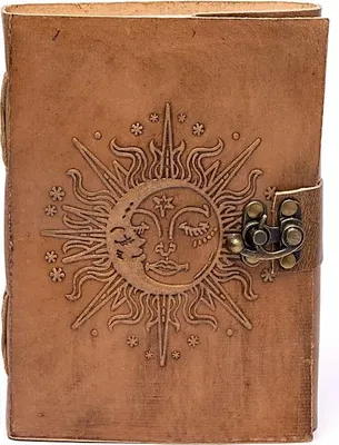 Produktbild von Notizbuch Sonne & Mond mit Kunstledereinband – 250 g; 18x13 cm