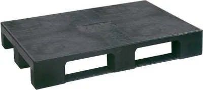 Produktbild von Schwerlastpalette mit 3 Kufen, LxBxH 1200 x 800 x 150 mm, schwarz, ohne Sicherungsrand