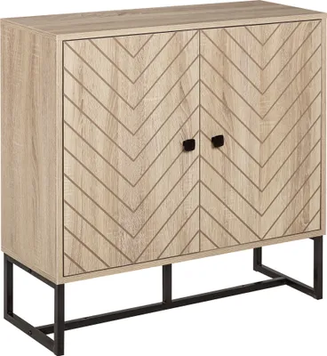 Image de HOMCOM Buffet meuble de rangement 2 portes bois et pieds en métal noir dim. 80L x 29,5l x 80H cm
