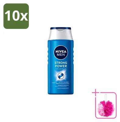 Productafbeelding van 10 x NIVEA MEN Shampoo Strong Power - 250 ml - Voordeelverpakking - 10 stuks