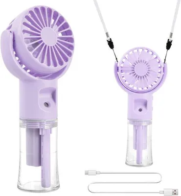 Produktbild von Azomor® Tragbarer Mini-Handventilator mit Nebelfunktion und USB-Ladefunktion für unterwegs