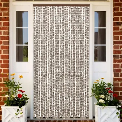 Produktbild von Insektenschutz-Vorhang Taupe und Weiß 100x220 cm Chenille , Fliegengitter Design 2024