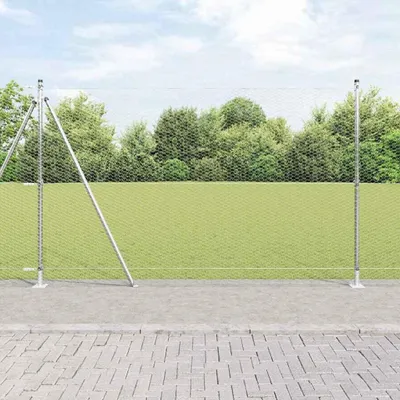 Zdjęcie produktu dla Maison Exclusive - Słupek ogrodzeniowy. Srebrny 25 x 1,6 m (25 mm siatka) Stal