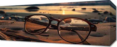 Produktbild von Bild 50x20cm Sonnenuntergang durch Glas