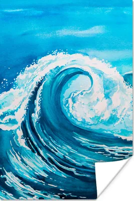 Produktbild von MuchoWow® Poster Golf - Meer - Aquarell 80x120 cm - Papierdruck