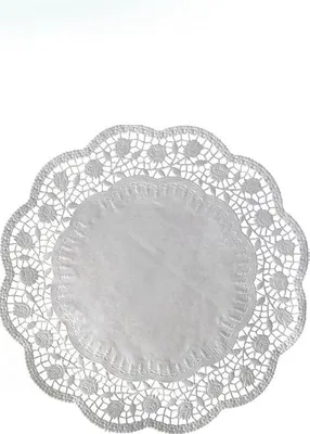 Image de Dentelle décorative ronde blanche, diamètre 14 cm - 100 pcs
