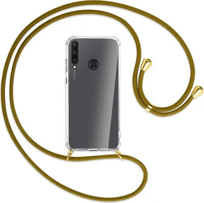 Produktbild von Handykette Backcover-Schutzhülle mit Band (Metall goldfarben) für Huawei Y6p - khaki