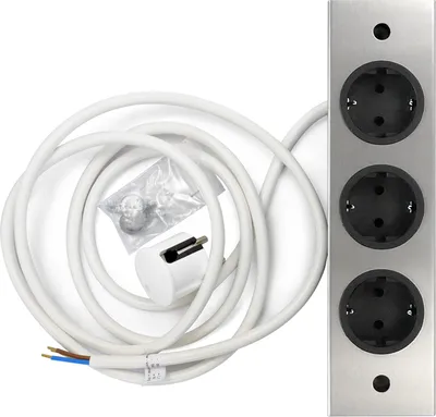 Produktbild von THEBO 3-fach Unterbausteckdose ST 3002 in EDELSTAHL / THEBO Licht / Steckdosen / Schukostecker