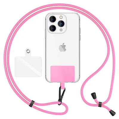 Immagine prodotto di HoldMe Air Edition - Cordino universale con 2 cuscinetti e moschettone (nero opaco) - Cinturino per cellulare da 160 cm - rosa