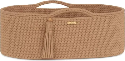 Produktbild von Handgemachter Boho-Baumwoll-Moseskorb mit Matratze - Sand