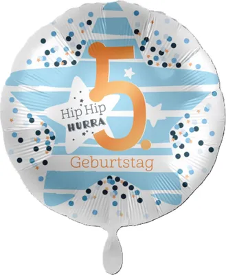 Produktbild von 5. Geburtstag Folienballon Happy Star 45cm