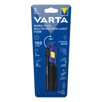 Zdjęcie produktu dla Varta Work Flex, LED, 61 g, IP54, Czarny, Przenośne światło robocze