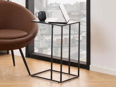 Image de Beistelltisch >Inverness< in Schwarz matt aus MDF Metall - 43x63x35cm (BxHxT)