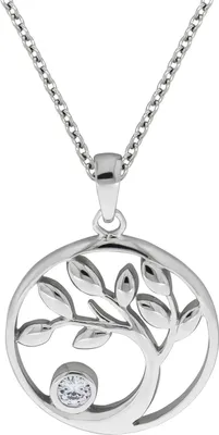 Produktbild von Zeeme Silber Anhänger mit Kette 925/- Sterling Silber 42+3cm weiß Zirkonia lila 279240013-42