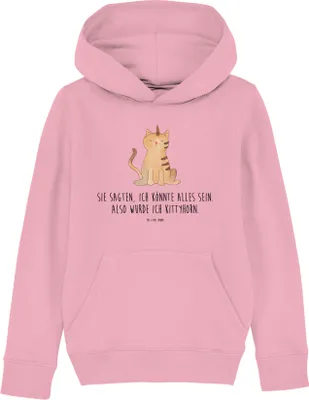 Produktbild von Mr. & Mrs. Panda Kinderpullover Einhorn Katze 5-6 Jahre (110/116) - Baumwolle Pink - Geschenk, Glitzer, Hoody, Kapuzenpullover, Unicorn, Mieze, Kapuzenpulli, Hoodie