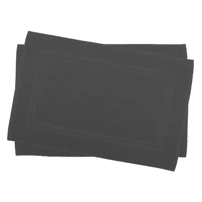 Produktbild von 2 er Set Julie Julsen® Badvorleger Duschvorleger Doppel Rahmen Anthrazit,50 x 40 cm