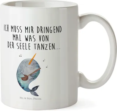 Produktbild von Mr. & Mrs. Panda Plastikbecher Narwal Gitarre - Weiß - Geschenk, Tanzen, Pott, Kunststoffbecher, Haferl, Frust, Meer, Mehrwegbecher, Trinklernbecher, Wal, Gespräche