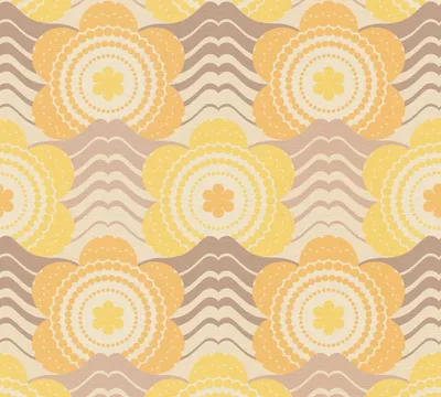 Image de Papier peint intissé 39539-5 Retro Chic fleurs jaune