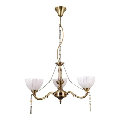 Zdjęcie produktu dla Lampa sufitowa BAXIO złoto-biała 3xE27x60W szkło wym:34x55x55cm IP20 Italux