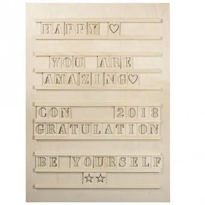 Immagine prodotto di Cornice da parete 30 x 42 cm con 96 lettere in legno