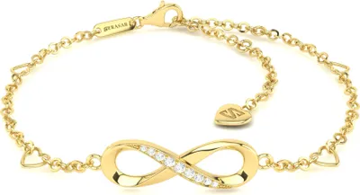 Produktbild von SERASAR | Damen Unendlichkeitszeichen Fußkettchen [Infinity] | Gold | 925 Sterling Silber mit 18 Karat Echtgoldplattierung | Längenverstellbar