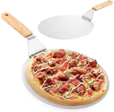 Immagine prodotto di Buccia per pizza con manico in legno - ideale per pizze fatte in casa - 2 pezzi - 43,8 x 25,3 cm