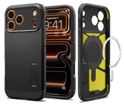 Obrázok produktu pre Spigen Tough Armor T (MagFit), Ochranný obal, Apple, iPhone 17 Pro, 16 cm (6.3"), Čierna
