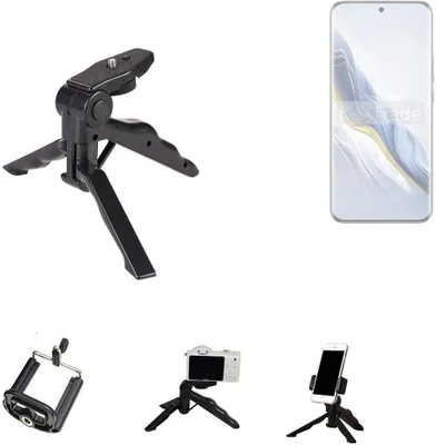 Produktbild von K-S-Trade Stativ Tisch-Ständer Dreibein Handy-Stativ Ständer kompatibel mit Honor Magic6 Mini-Stativ Smartphone Tripod Handy-Stativ aus Plastik