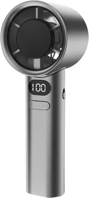 Image de Ventilateur portable à écran LED, recharge USB, portable, grande autonomie, ventilateur de camping pour enfants, gris