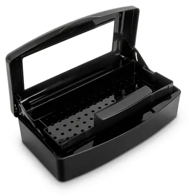 Obrázek produktu pro Dezinfekční box na manikúru - Sterilizační box s víkem - Černý - Pro manikúru a pedikúru