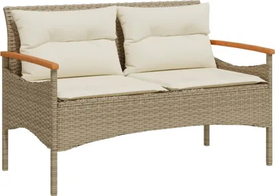 Produktbild von VidaXL 368403, Cremefarben, Rattan, Stahl, Akazienholz, 110 kg, Erwachsene & Kinder, 1160 mm, 625 mm