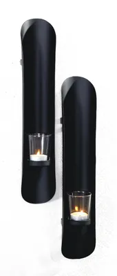 Produktbild von 2x Wandkerzenhalter Kerzenwandhalter Windlicht Glas Wand Kerzenhalter Wandleuchter