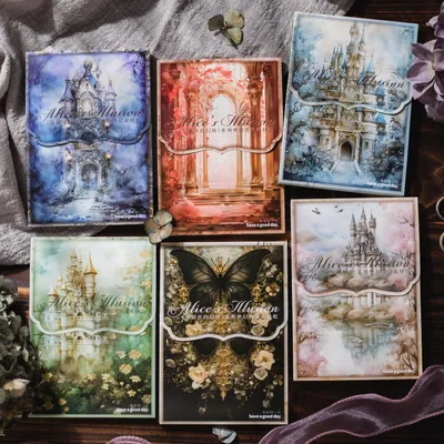 Productafbeelding van Scrapbookpapier, 180 stuks, decoratieve achtergronden met dromenmotieven, geschikt voor journaling