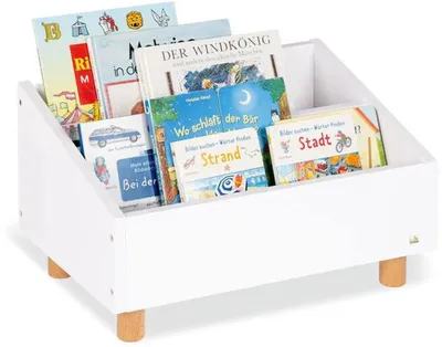 Imagen del producto de Armario infantil blanco para pared, con diseño escandinavo y dos cajones grandes