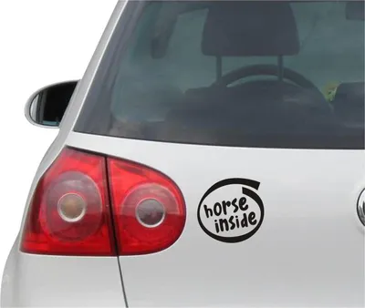 Produktbild von Aufkleber / Autoaufkleber - JDM - Die cut - Pferd Inside Decal Auto Laptop Fenster - Folie Sticker - schwarz - 93mmx88mm