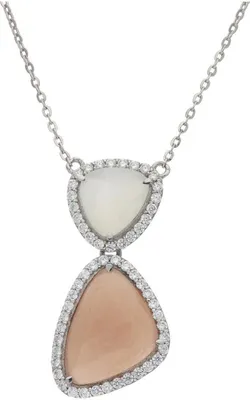 Produktbild von Collier Silber 925 Mondstein Zirkonia JL30-05-3776 JuwelmaLux 45 cm