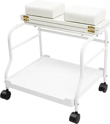 Productafbeelding van Pedicure Trolley - Voetbad Trolley - Professionele Voetverzorging - 360 Graden Rotatie - 50 x 42 x 47 cm - Koffie