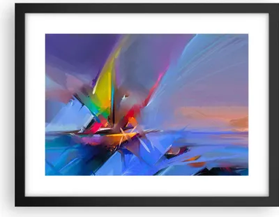 Produktbild von Gerahmtes Poster - Schwarzer Rahmen - Abstraktion modern - 40x30 cm - Wand Bild - Wanddeko - Wandbilder - Kunstposter - Wandposter - Bilderrahmen - Bilder - Kunstdruck - Wandbild - P2BAA40x30-4030