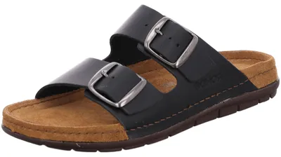 Produktbild von Rohde Damen Pantolette aus Leder mit Schnallen und Memoryfußbett Rodigo-D 5865, Größe:38 EU, Farbe:Schwarz